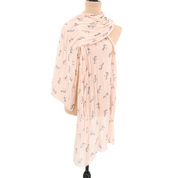 Zebra Print Scarf Wrap Shawl Womens Lightweight Animal Whimsical  76 x 22 in. - Picture 1 of 4
